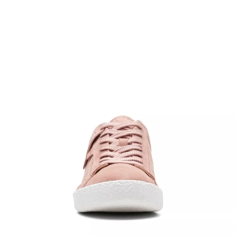 New Clarks Craft Cup Lace Sneakers Soft Girl 11 Rose Suede Pink Low Top Comfort‎